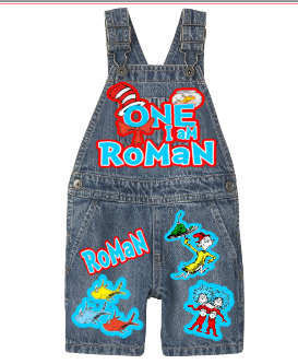 Cat in the hat Overalls- Cat in the hat Birthday Overalls-Cat in the hat Birthday outfit