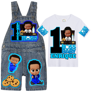 Boss Baby Overalls-Boss Baby Birthday Overalls-Boss Baby Birthday outfit