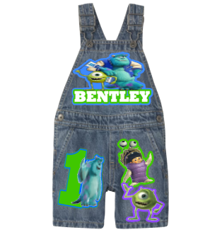 Monster Inc Overalls- Monster Inc Birthday Overalls- Monster Inc Birthday outfit