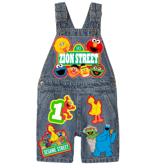 Sesame street Overalls- Sesame street Birthday Overalls- Sesame street Birthday outfit