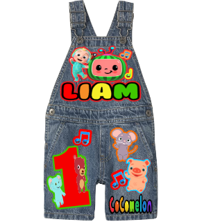 Cocomelon Overalls- Cocomelon Birthday Overalls- Cocomelon Birthday outfit