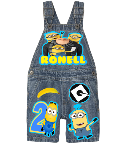 Minion Overalls- Minion Birthday Overalls- Minion Birthday outfit-Despicable me outfit