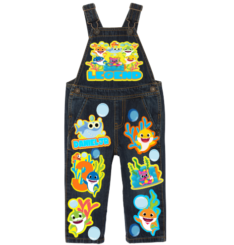Baby Shark overalls-Baby Shark outfit-Baby Shark birthday shirt