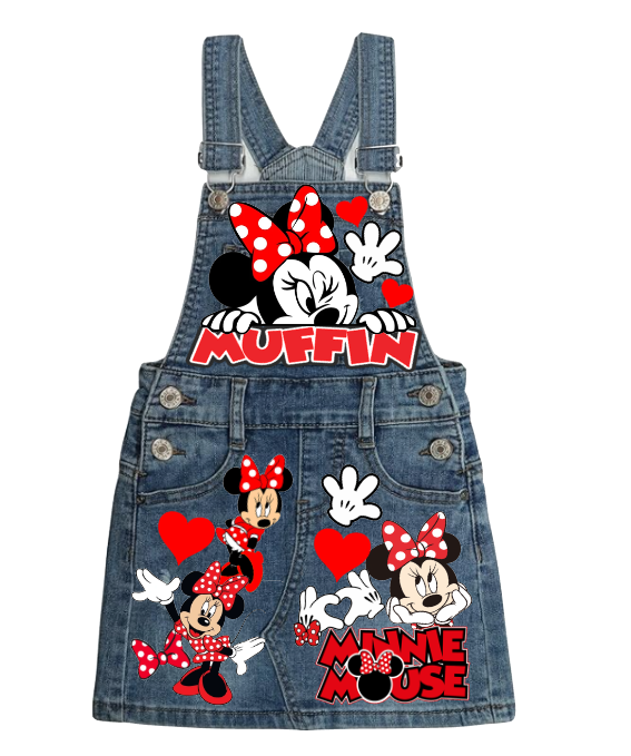 Minnie Mouse Skirt Overalls-Minnie Mouse Birthday Overalls-Minnie mouse Birthday outfit