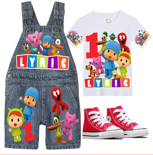 Pocoyo Overalls-Pocoyo Birthday Overalls-Pocoyo Birthday outfit