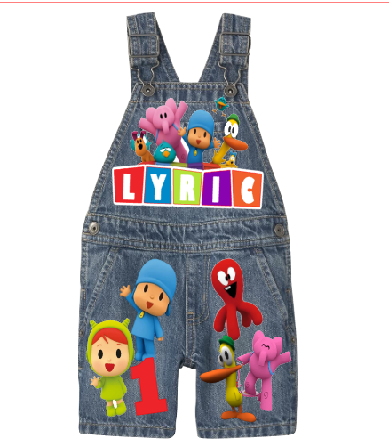 Pocoyo Overalls-Pocoyo Birthday Overalls-Pocoyo Birthday outfit