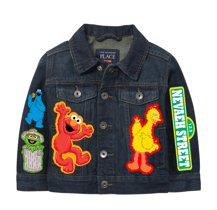Sesame street Denim Set-Boys Sesame street denim set-Sesame street Birthday outfit-Sesame Street boys outfit