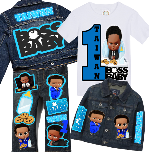 Boss Baby Denim Set-Boys Boss Baby denim set-Boss Baby Birthday outfit-Boss Baby boys outfit