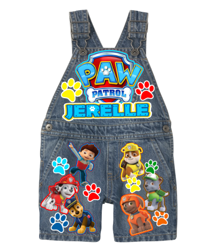 Paw patrol Overalls-Paw patrol Birthday Overalls- Paw patrol Birthday outfit