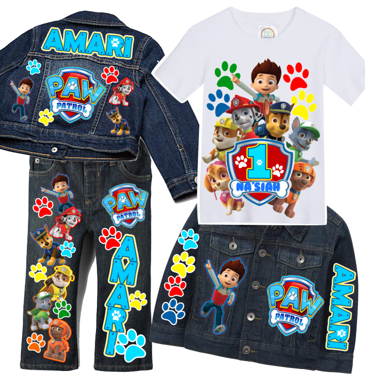 Paw Patrol boys outfit - Paw Patrol Denim Set-Boys Paw Patrol denim set- Paw Patrol Birthday outfit