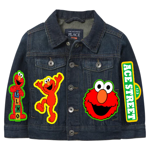 Elmo boys outfit - Elmo Denim Set-Boys Elmo denim set- Elmo Birthday outfit