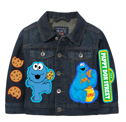 Cookie Monster boys outfit - Cookie Monster Denim Set-Boys Cookie Monster denim set- Cookie Monster Birthday outfit
