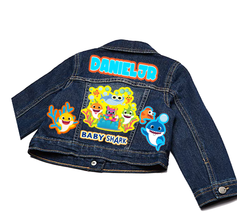 Baby Shark boys outfit - Baby Shark Denim Set-Boys Baby Shark denim set- Baby Shark Birthday outfit