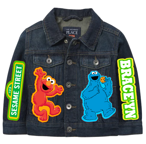 Sesame Street Denim Set-Boys Sesame Street denim set-Sesame Street Birthday outfit-Sesame street boys outfit