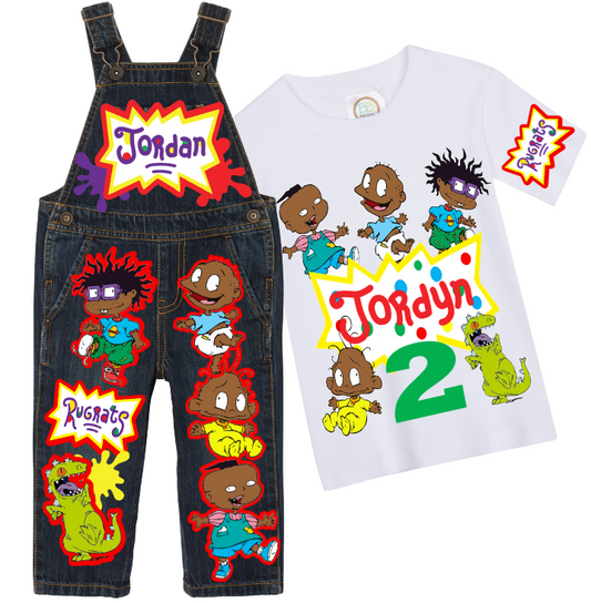 Rugrats overalls-Rugrats outfit-Rugrats birthday shirt