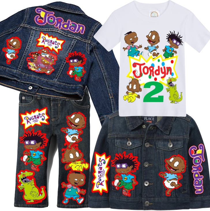 Rugrats Denim Set-Boys Rugrats denim set-Rugrats Birthday outfit-Rugrats boys outfit