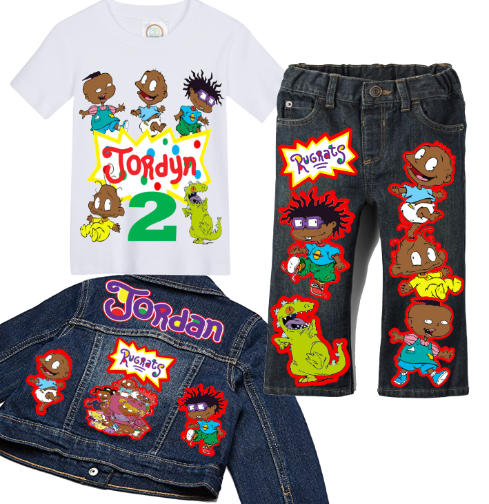 Rugrats Denim Set-Boys Rugrats denim set-Rugrats Birthday outfit-Rugrats boys outfit