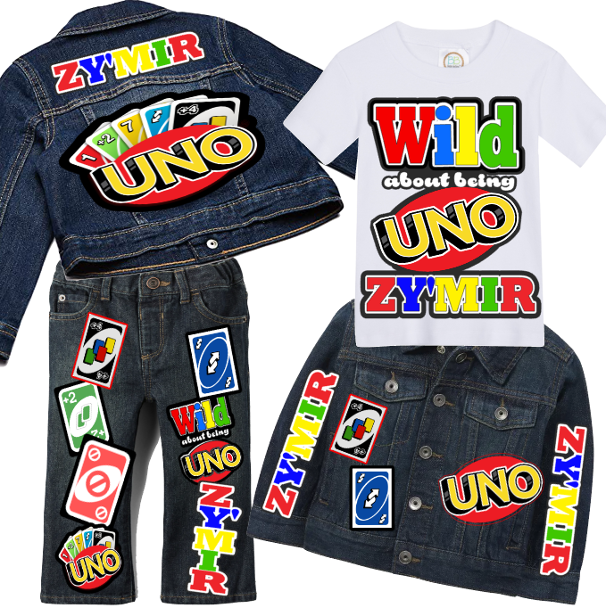 Uno Denim Set-Boys Uno denim set-Uno Birthday outfit-Uno boys outfit