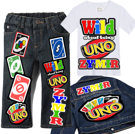Uno Denim Set-Boys Uno denim set-Uno Birthday outfit-Uno boys outfit