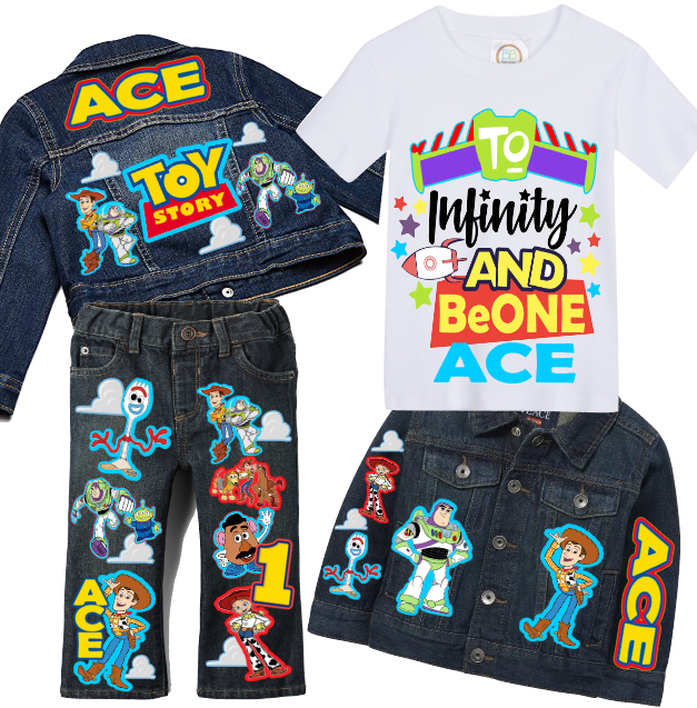 Toy story boys outfit - Toy story Denim Set-Boys Toy story boys denim set- toy story Birthday outfit