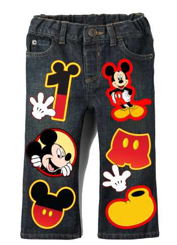 Mickey Mouse boys outfit - Mickey Mouse Denim Set-Boys Mickey Mouse denim set- Mickey Mouse Birthday outfit