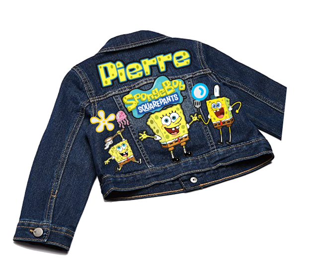 Spongebob boys outfit - Spongebob Denim Set-Boys Spongebob denim set- Spongebob Birthday outfit