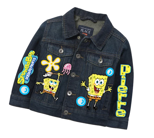 Spongebob boys outfit - Spongebob Denim Set-Boys Spongebob denim set- Spongebob Birthday outfit