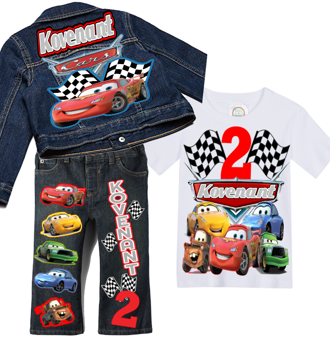 Cars boys outfit - Cars Denim Set-Boys Cars denim set - Cars Birthday outfit