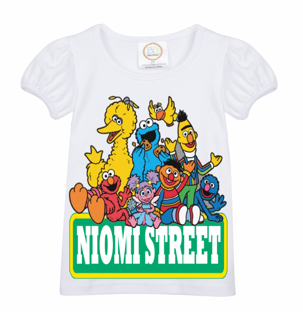 Sesame Street Short Overalls-Sesame Street Birthday Short Overalls-Sesame Street Birthday outfit