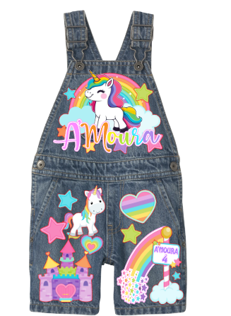 Girls Overalls- Girls Custom Overalls-Girls Birthday Overalls