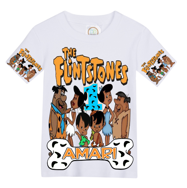 Flintstones overalls-Flintstones outfit-Flintstones birthday shirt-Flintstones birthday outfit