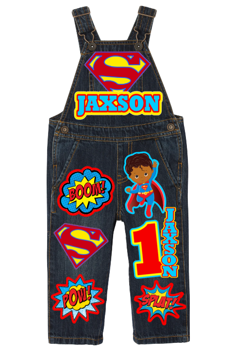 Superman overalls-superman outfit-superman birthday shirt-superman birthday outfit