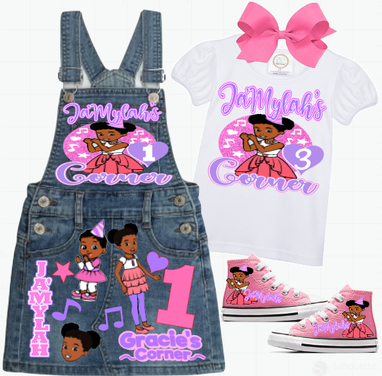 Gracie's corner Skirt Overalls-Gracie's corner Birthday Overalls-Gracie's corner Birthday outfit