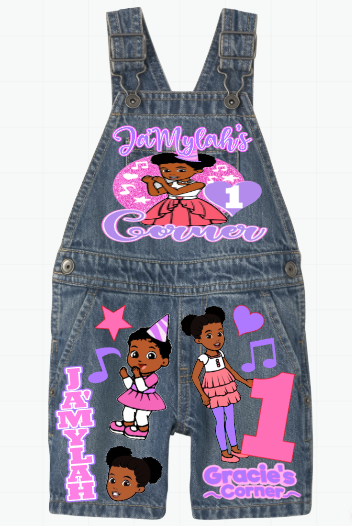 Gracie's corner Overalls-Gracie's corner Birthday Overalls-Gracie's corner Birthday outfit