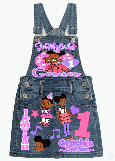 Gracie's corner Skirt Overalls-Gracie's corner Birthday Overalls-Gracie's corner Birthday outfit