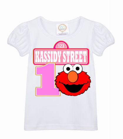 Elmo Skirt Set-Elmo denim outfit-Elmo Birthday outfit