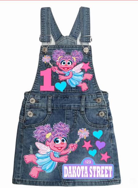 Abby Cadabby Skirt Overalls-Abby Cadabby Birthday Overalls-Abby Cadabby Birthday outfit