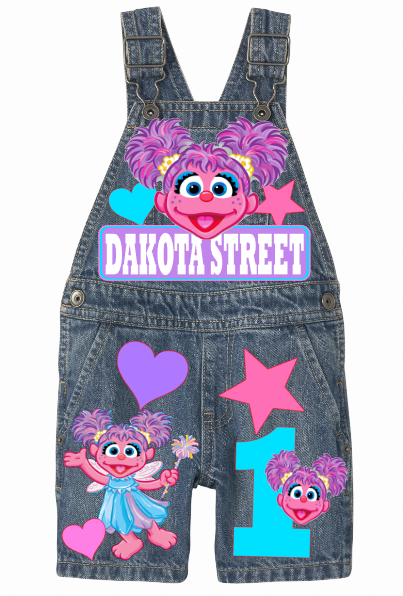 Abby Cadabby Short Overalls-Abby Cadabby Birthday Overalls-Abby Cadabby Birthday outfit