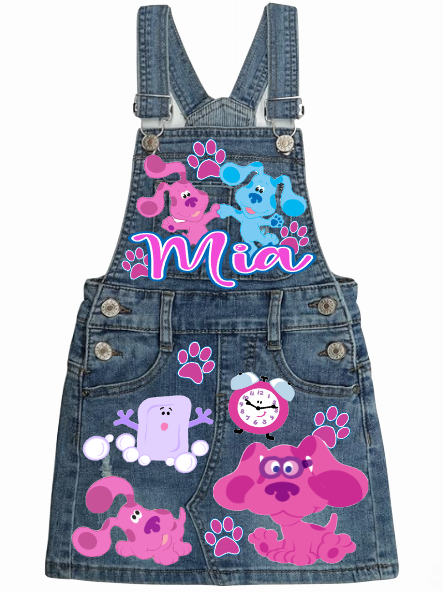 Blues Clues Skirt Overalls-Blues Clues Birthday Overalls-Blues Clues Birthday outfit