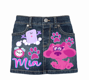 Blues Clues Skirt Set-Blues Clues denim outfit-Blues Clues Birthday outfit