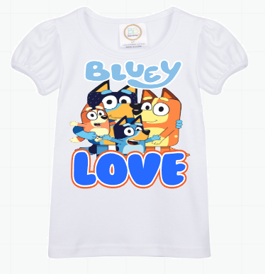 Bluey Short Set-Bluey Birthday outfit-Bluey denim Birthday outfit