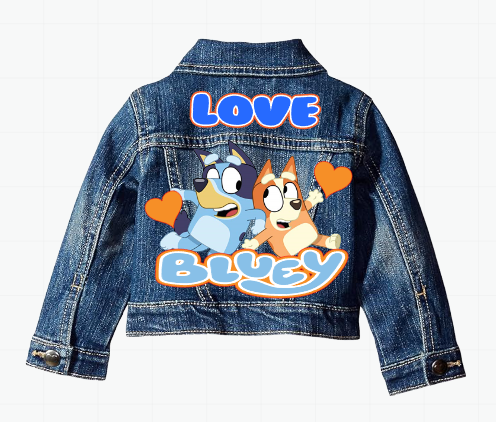 Bluey Skirt Set-Bluey denim outfit-Bluey Birthday outfit