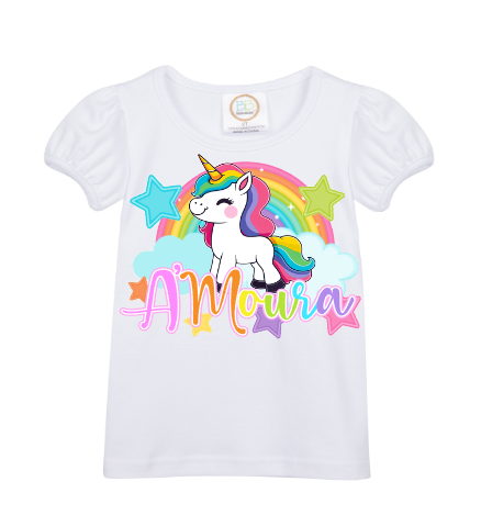 Unicorn Skirt Set-Unicorn denim outfit-Unicorn Birthday outfit