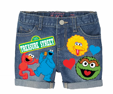 Sesame street Short Set-Sesame street Birthday outfit-Sesame street denim Birthday outfit
