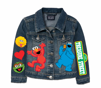 Sesame street Skirt Set-Sesame street denim outfit-Sesame street Birthday outfit