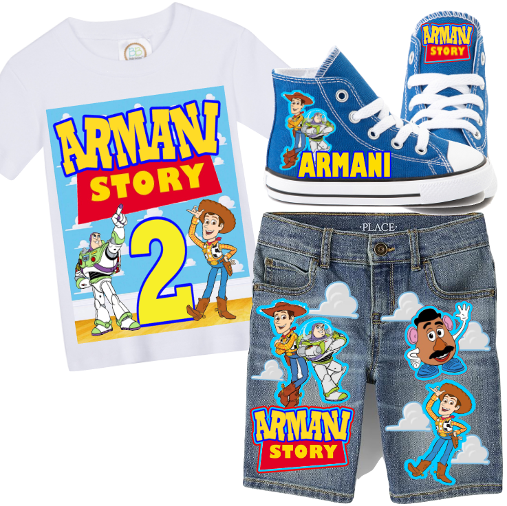 Boys Custom Denim Short Sets