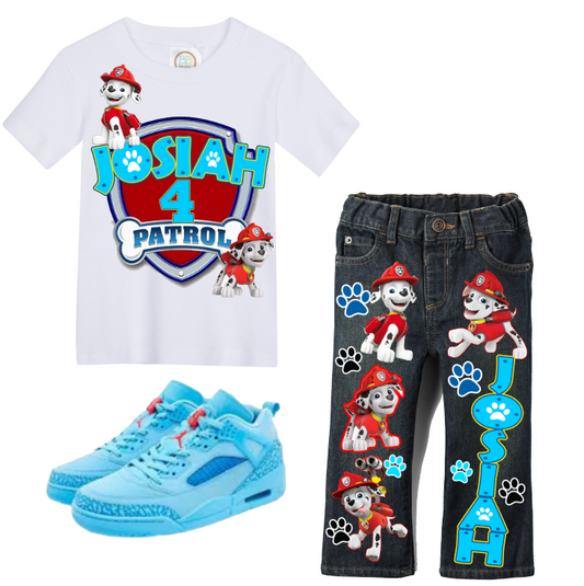 Paw Patrol boys outfit - Paw Patrol Denim Set-Boys Paw Patrol denim set- Paw Patrol Birthday outfit