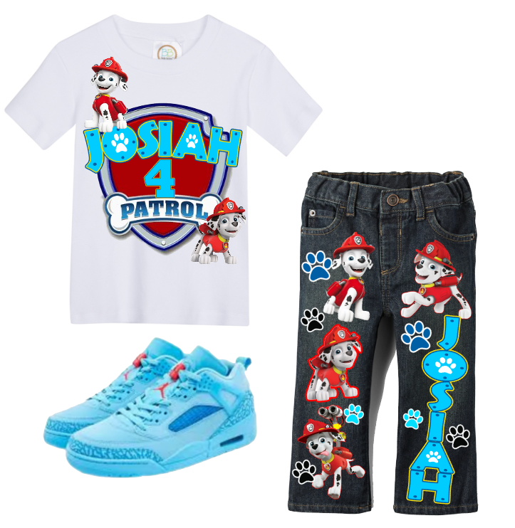 Paw Patrol boys outfit - Paw Patrol Denim Set-Boys Paw Patrol denim set- Paw Patrol Birthday outfit (Copy)