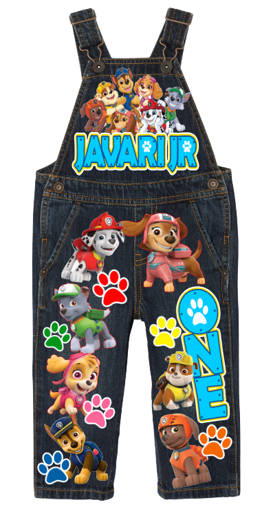 Paw patrol overalls-Paw patrol outfit-Paw patrol birthday shirt