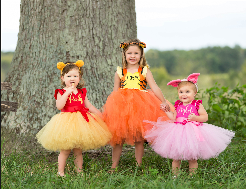 Winnie The Pooh Smash Cake Dress – First Birthday Outfit, Red & Yellow, One Size